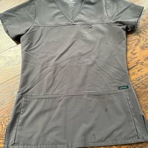 Gray scrub top